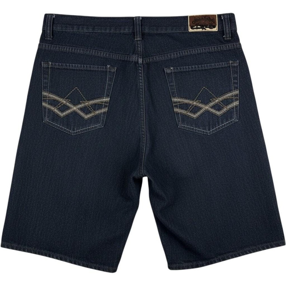 Vintage‎ Urban Label Denim Shorts Mens 38 Dark Wash Baggy Embroidered Y2K Skater